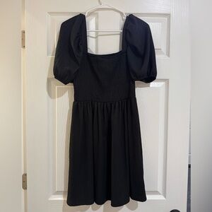 H&M Black Puff Sleeve Mini Dress